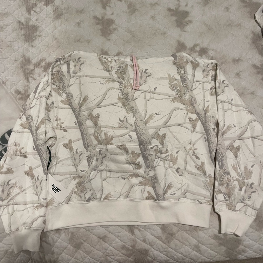 Dairy Boy Woodland Camo Cropped Hoodie
